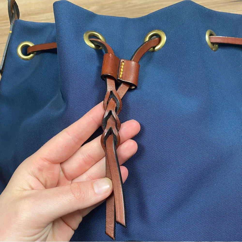 Dooney & Bourke Canvas Drawstring Bucket Bag Color Navy - Picture 2 of 12